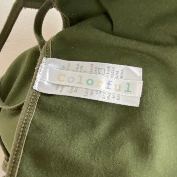 Colorful Army Green Tank Top Seamless Basic Nylon Top One Size w Stretch Sm-Med - Picture 7 of 8